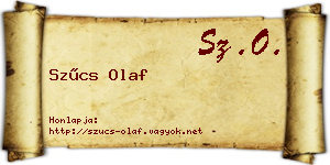 Szűcs Olaf névjegykártya
